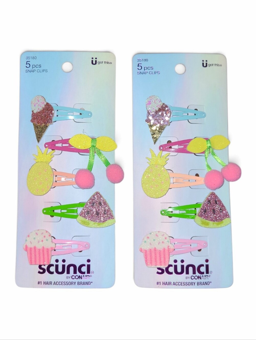 Girl's Scunci By Conair Hair Clips 2 Pack Lot NWT's! 🩷